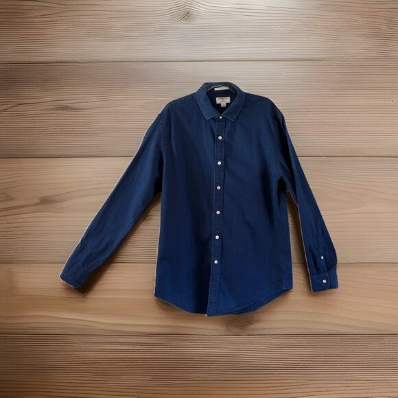 Albiate 1830 x J. Crew Ludlow Shirt - Large Navy Denim, Quiet Luxury Minimalist - Picture 2 of 9